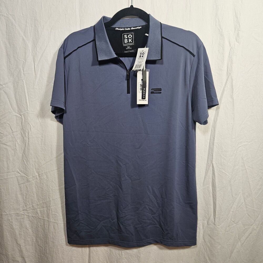 SOBK Straight Outta Brooklyn Men’s Polo Style T-Shirt – Black/Gray